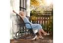 Outsunny Gartenbank mit Schaukelmechanismus, 3-Sitzer, Schwarz Bild 4