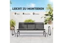 Outsunny Gartenbank mit Schaukelmechanismus, 3-Sitzer, Schwarz Bild 5