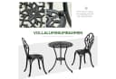 Outsunny Balkonset 3-tlg. Aluminium Schwarz mit Schirmloch Bild 5