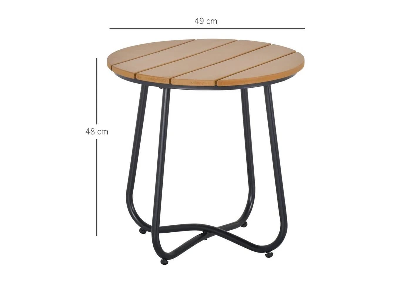 Outsunny Gartentisch Stahl Kunststoff Lattenrost-Design - Bild 5
