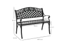 Outsunny Gartenbank Aluminium Schwarz Nostalgisches Design Bild 5