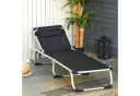 Outsunny Gartenliege 5-stufig verstellbar Schwarz Aluminium Bild 4