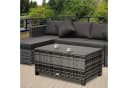 Outsunny Gartentisch Grau Polyrattan Beistelltisch Bild 2