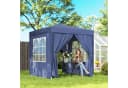 Outsunny Faltpavillon 2x2m Blau mit UV-Schutz & 4 Seitenwänden Bild 2