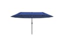 Outsunny Doppelsonnenschirm Blau mit Handkurbel Bild 1