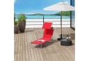 Outsunny Feldbett Strandliege mit Sonnenschutz Rot Bild 2