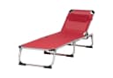 Outsunny Gartenliege 5-stufig verstellbar Rot Aluminium Bild 1