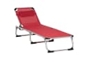 Outsunny Gartenliege 5-stufig verstellbar Rot Aluminium Bild 2