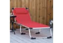 Outsunny Gartenliege 5-stufig verstellbar Rot Aluminium Bild 4