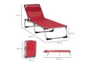 Outsunny Gartenliege 5-stufig verstellbar Rot Aluminium Bild 5