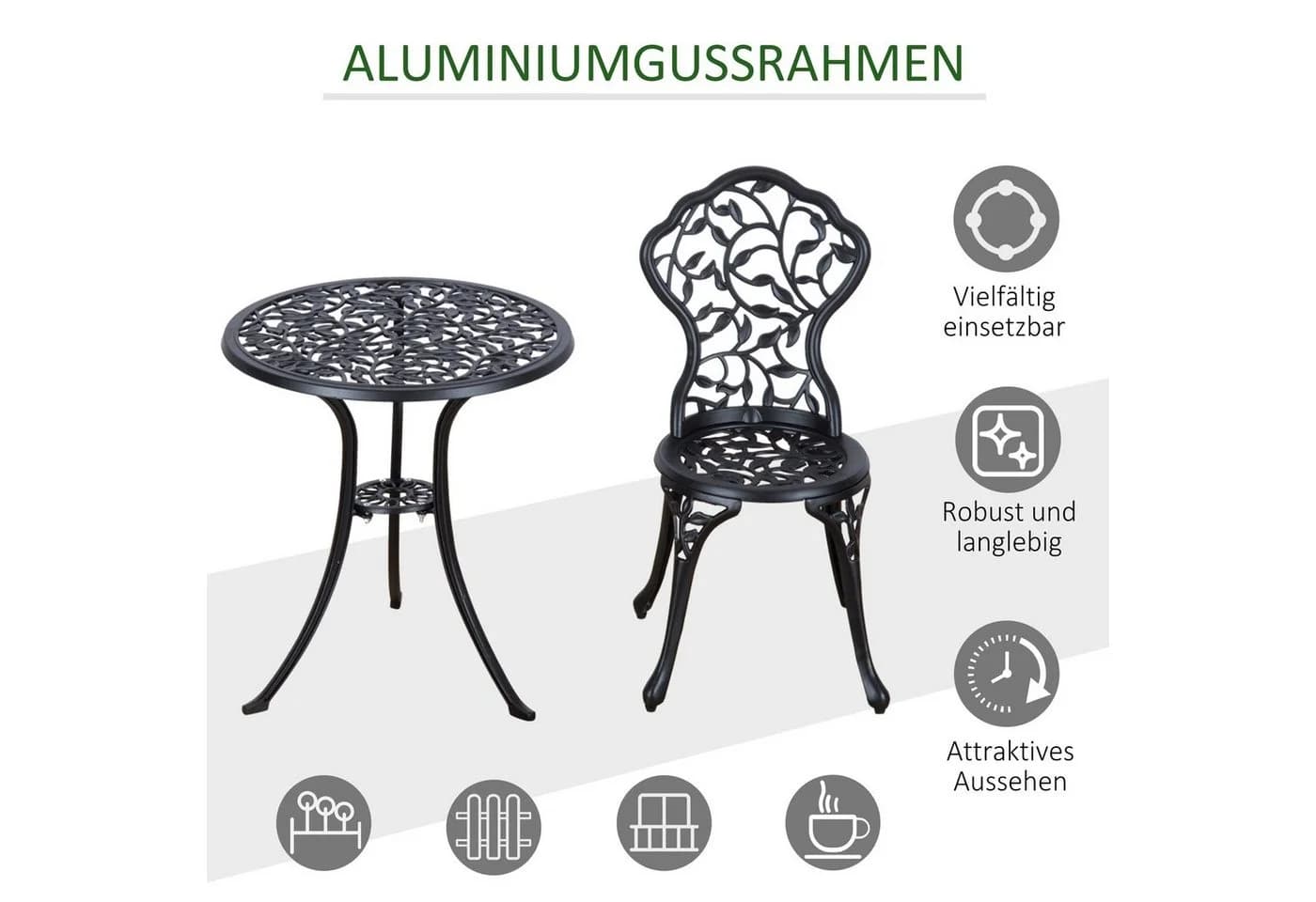 Outsunny Bistroset Aluminiumguss Modern - Bild 5
