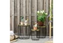 Outsunny Gartentisch Set 3-tlg. Metall Rattan Bild 2