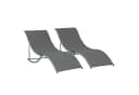 Outsunny Gartenliege 2er Set Aluminium Texteline Dunkelgrau Bild 1