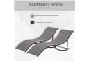 Outsunny Gartenliege 2er Set Aluminium Texteline Dunkelgrau Bild 4