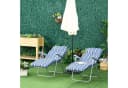 Outsunny Gartenliege Set 2 St. Blau Verstellbare Rückenlehne Bild 2