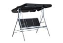 Outsunny Hollywoodschaukel 3-Sitzer mit Sonnendach Schwarz Bild 1