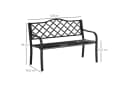 Outsunny Gartenbank Metall Sitzbank Schwarz Bild 3