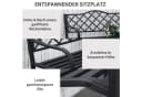 Outsunny Gartenbank Metall Sitzbank Schwarz Bild 5
