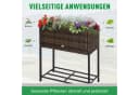 Outsunny Blumenkasten mit Füßen PE-Rattan Metall Braun Bild 4