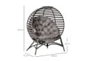 Outsunny Gartenstuhl Adirondack-Schaukelstuhl Braun Bild 5