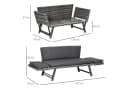 Outsunny Gartensofa 2 Sitzer Grau Polyrattan Klappbar Bild 3