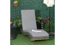 Outsunny Gartenliege mit Kissen Grau Polyrattan Sonnenliege Bild 2