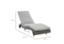 Outsunny Gartenliege mit Kissen Grau Polyrattan Sonnenliege Bild 3