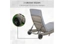 Outsunny Gartenliege mit Kissen Grau Polyrattan Sonnenliege Bild 4