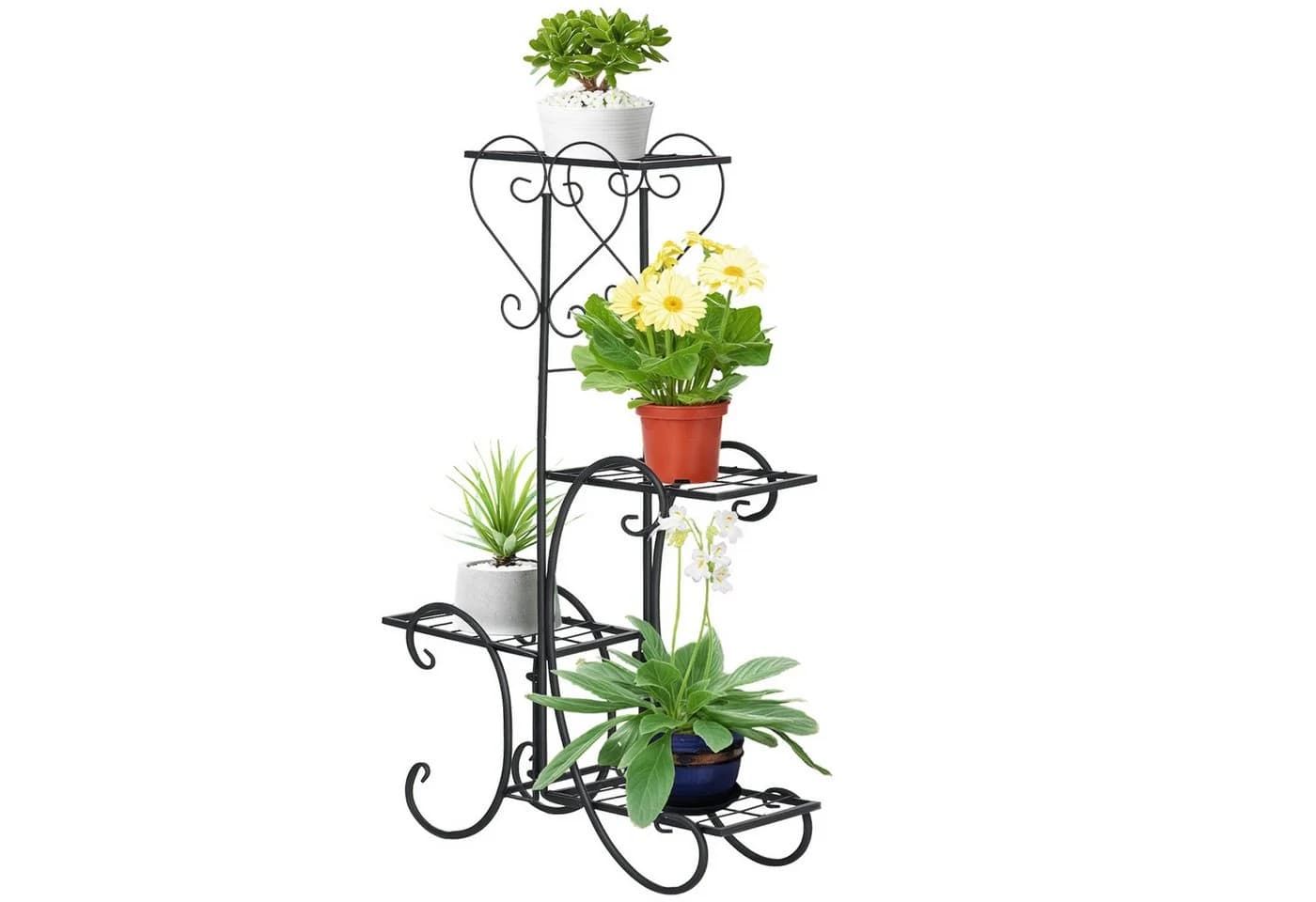 Outsunny Pflanzentreppe Blumenständer 4 Ebenen Schwarz