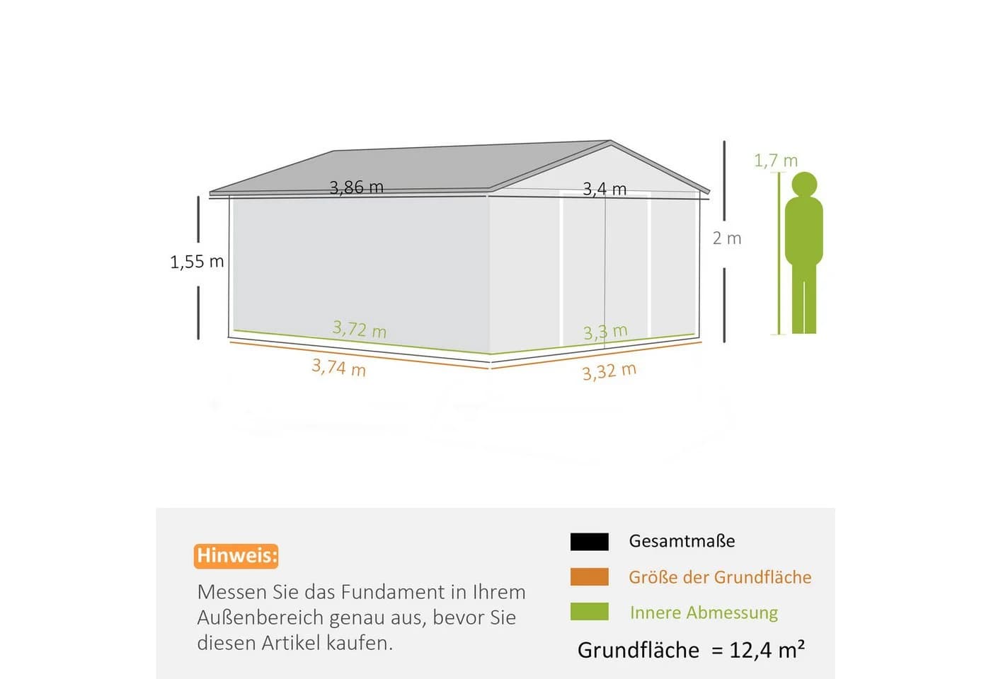 Outsunny Gerätehaus Gelb Verzinkter Stahl - Bild 3