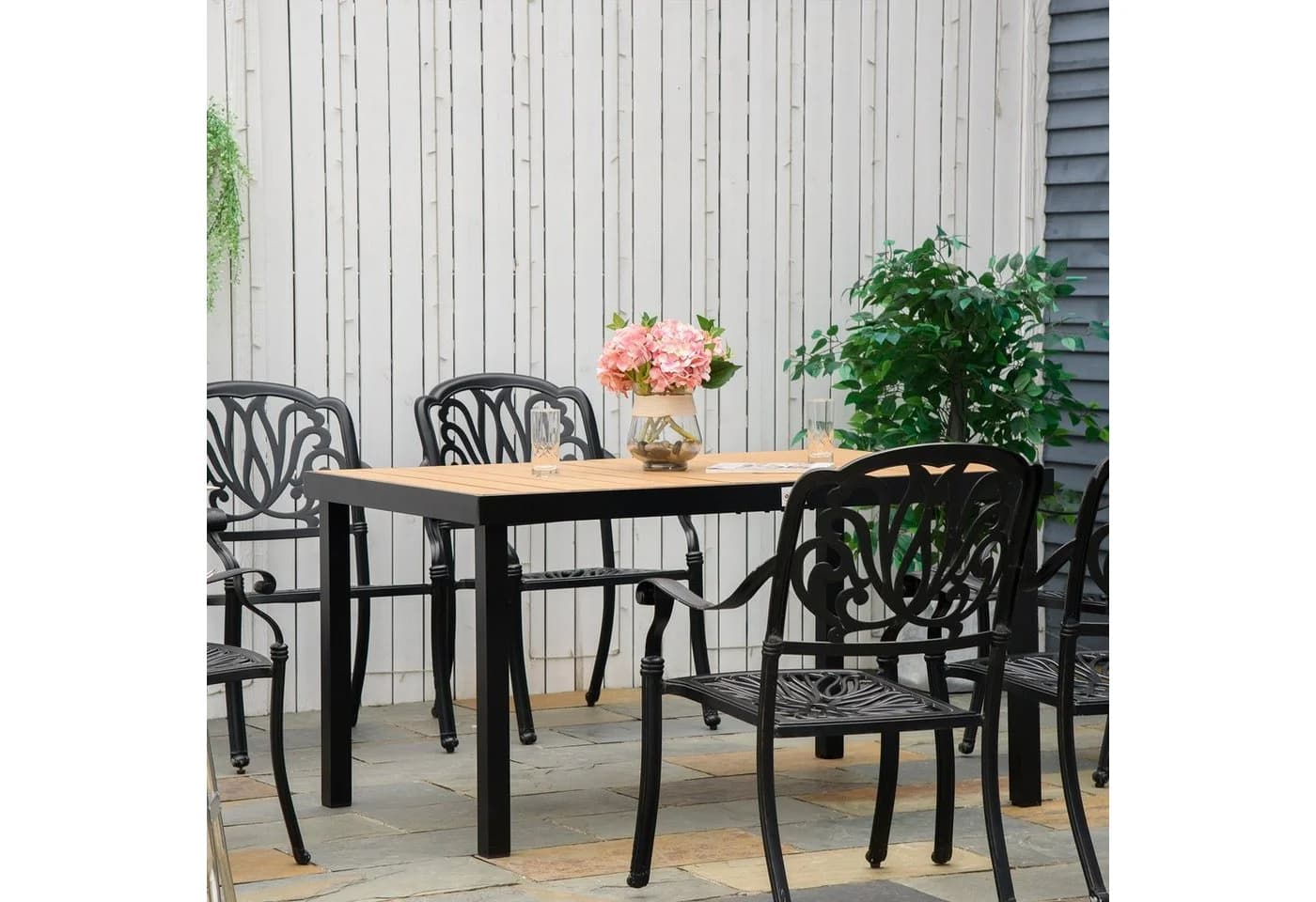 Outsunny Gartentisch Esstisch für 6 Personen Aluminiumtisch - Bild 2