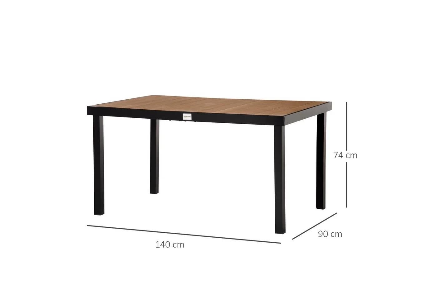 Outsunny Gartentisch Esstisch für 6 Personen Aluminiumtisch - Bild 3