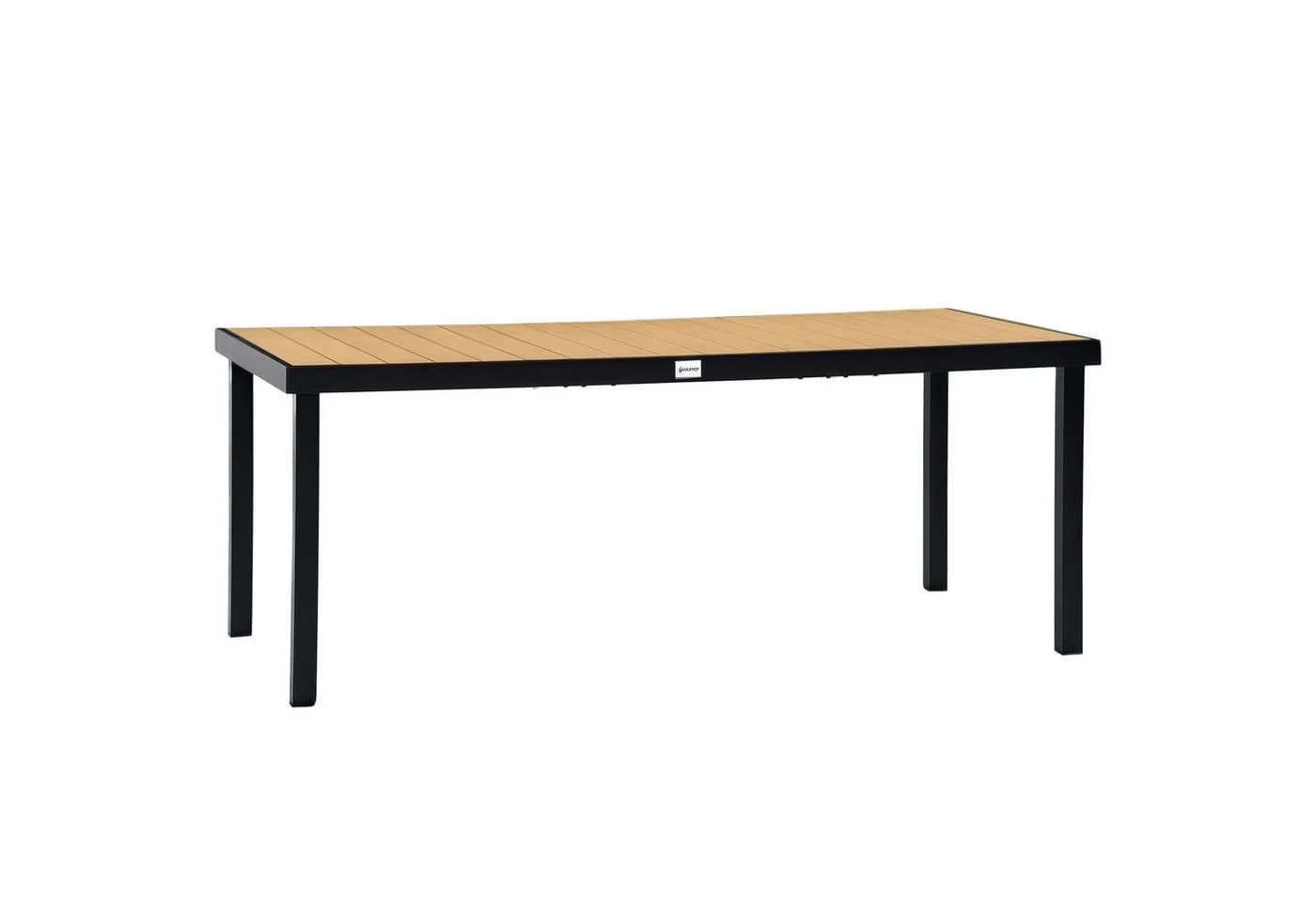 Outsunny Gartentisch 8 Personen Aluminium Kunststoff Natur Schwarz