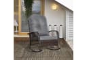 Outsunny Schaukelstuhl Braun Grau Poly Rattan mit Kissen Bild 2