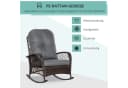 Outsunny Schaukelstuhl Braun Grau Poly Rattan mit Kissen Bild 4