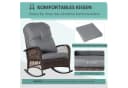 Outsunny Schaukelstuhl Braun Grau Poly Rattan mit Kissen Bild 5
