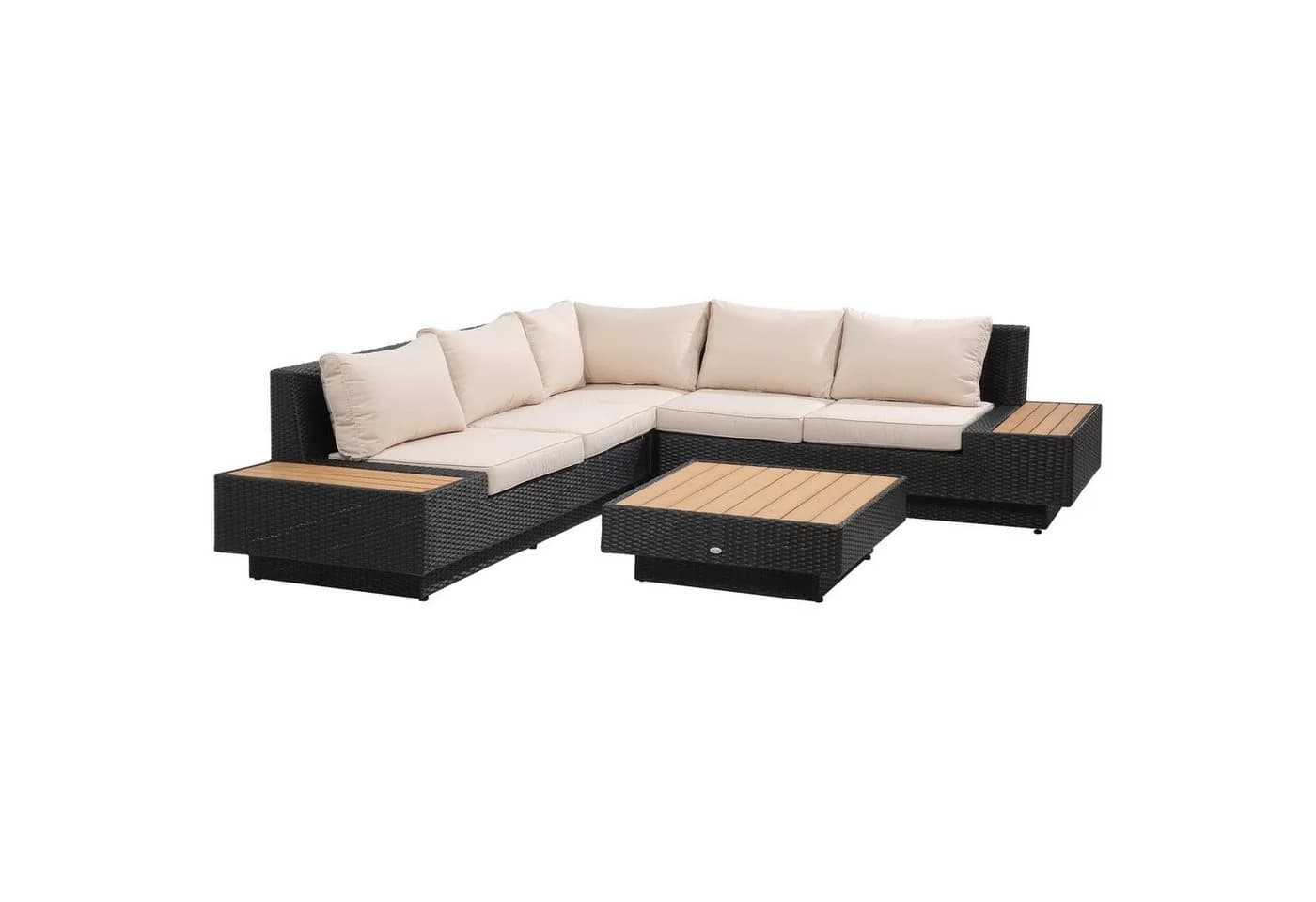 Outsunny Sitzgruppe Gartengarnitur Schwarz Polyrattan - Bild 2