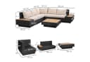Outsunny Sitzgruppe Gartengarnitur Schwarz Polyrattan Bild 3