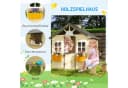Outsunny Kinderspielhaus mit Sitzbank, Blumentöpfen und Spitzdach Bild 5