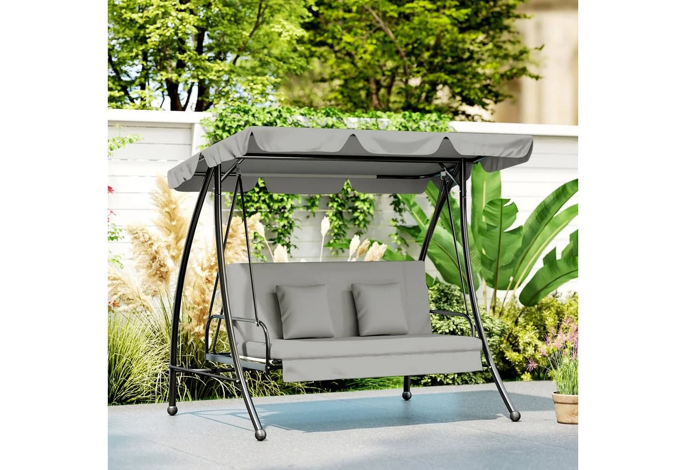 Outsunny Hollywoodschaukel 3-Sitzer Grau - Bild 2