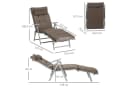 Outsunny Gartenliege mit Kissen Braun/Silber Klappbar Verstellbar Bild 3