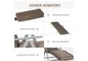 Outsunny Gartenliege mit Kissen Braun/Silber Klappbar Verstellbar Bild 5