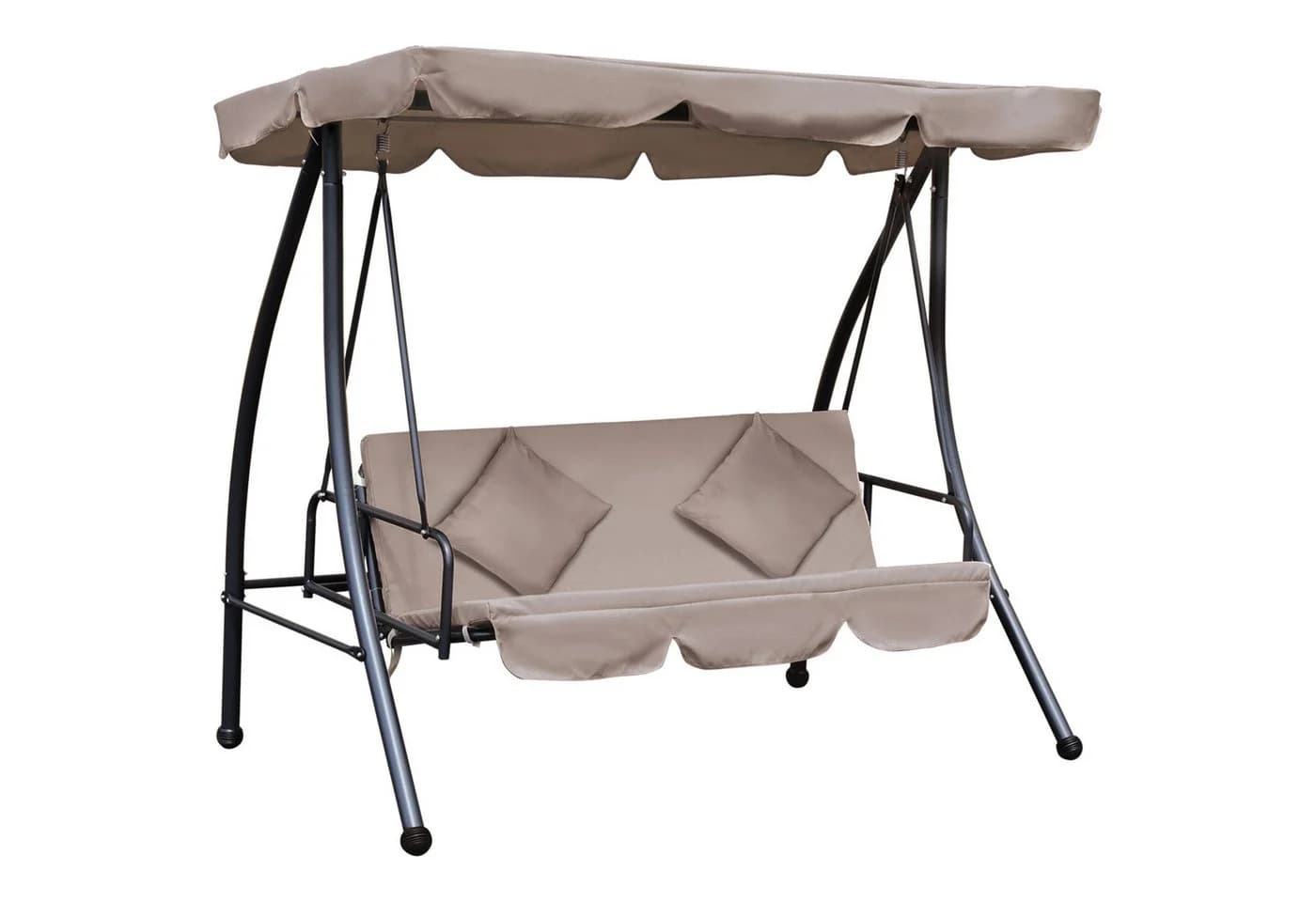 Outsunny Hollywoodschaukel 3-Sitzer mit Liegefunktion Beige
