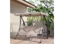 Outsunny Hollywoodschaukel 3-Sitzer mit Liegefunktion Beige Bild 2