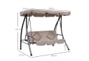 Outsunny Hollywoodschaukel 3-Sitzer mit Liegefunktion Beige Bild 3