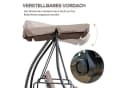 Outsunny Hollywoodschaukel 3-Sitzer mit Liegefunktion Beige Bild 4