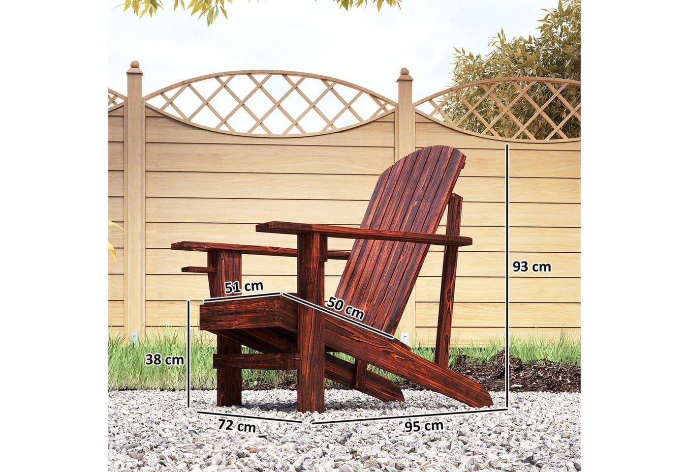 Outsunny Adirondack-Gartenstuhl mit Becherhalter - Bild 3