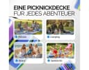 Detex Picknickdecke XXL 200x200 cm Wasserdicht Fleece Bunt Bild 4