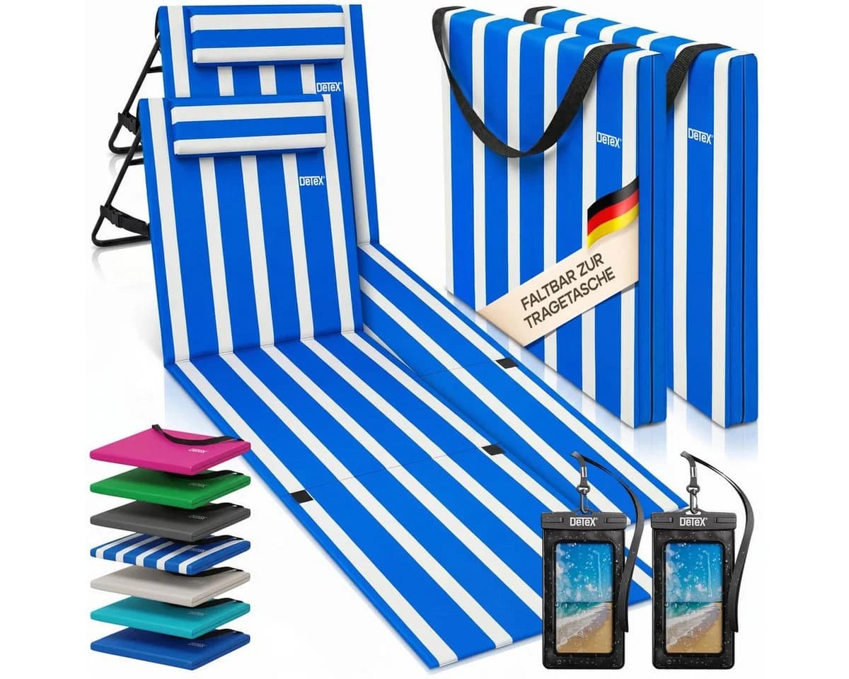 Detex Strandliege mit Rückenlehne und Kopfkissen - Bild 2