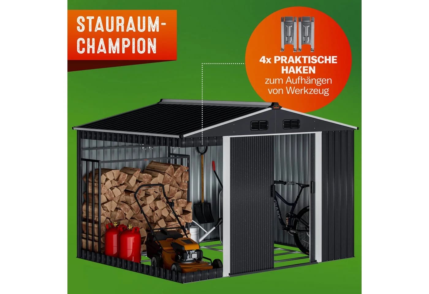 Gardebruk Gerätehaus Metallic-Grau